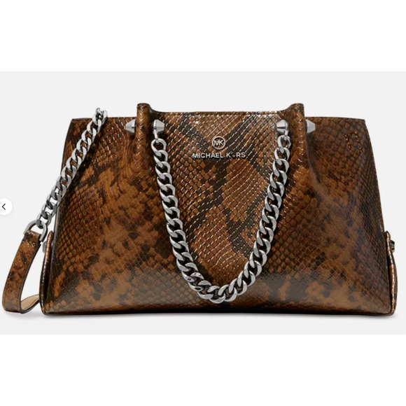 Michael Kors Handbags - MICHAEL KORS Zena Small Convertible Chain Messenger Brown Purse $458